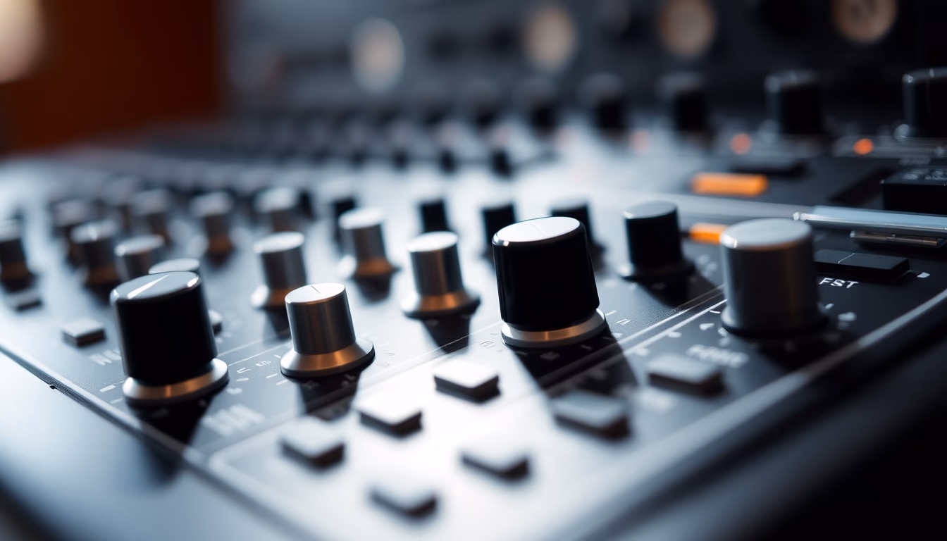 audio interface knobs in editorial style
