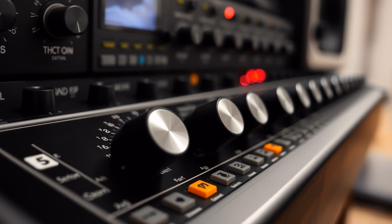 audio interface knobs in editorial style