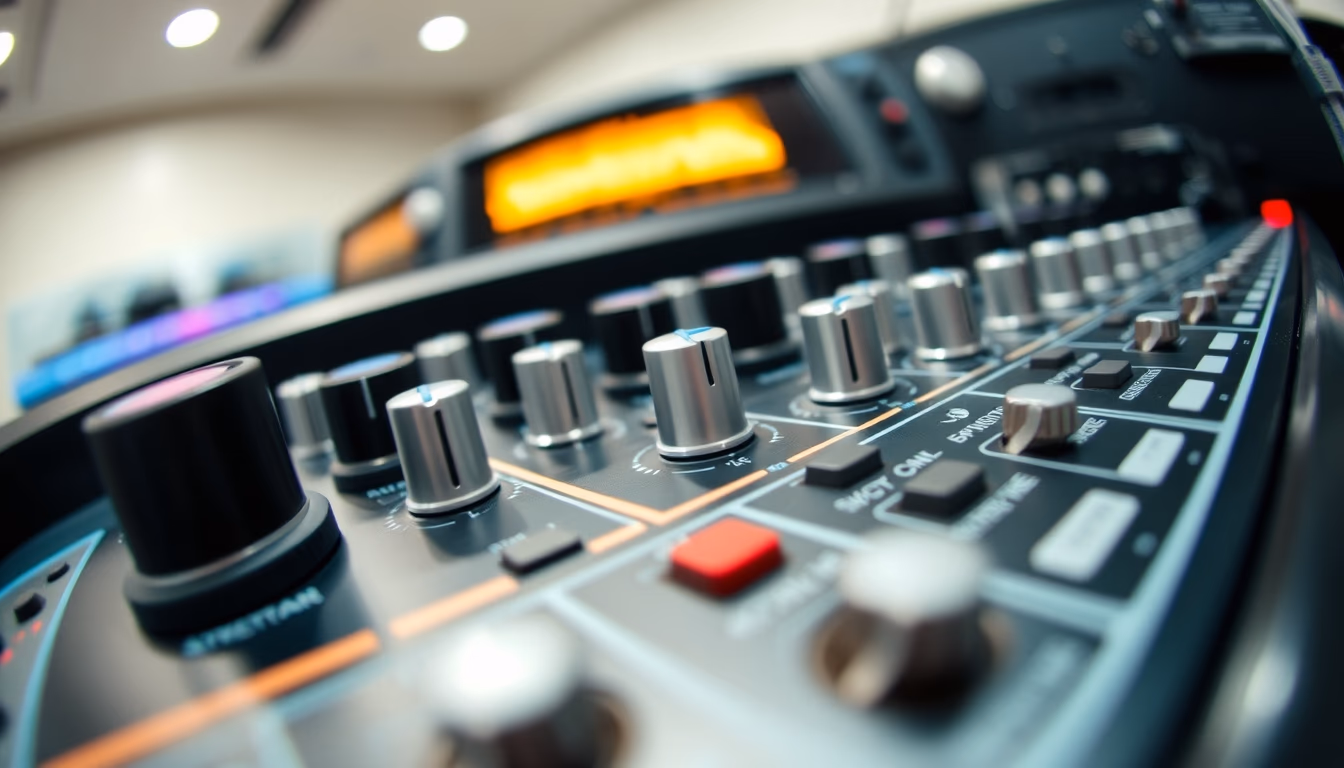 audio interface knobs in editorial style