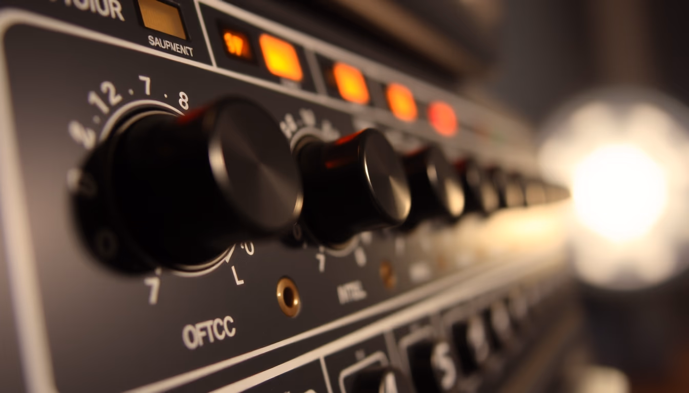 audio interface knobs in editorial style