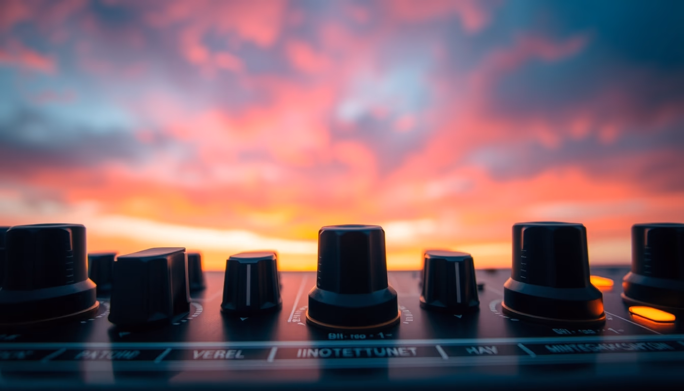 audio interface knobs in editorial style