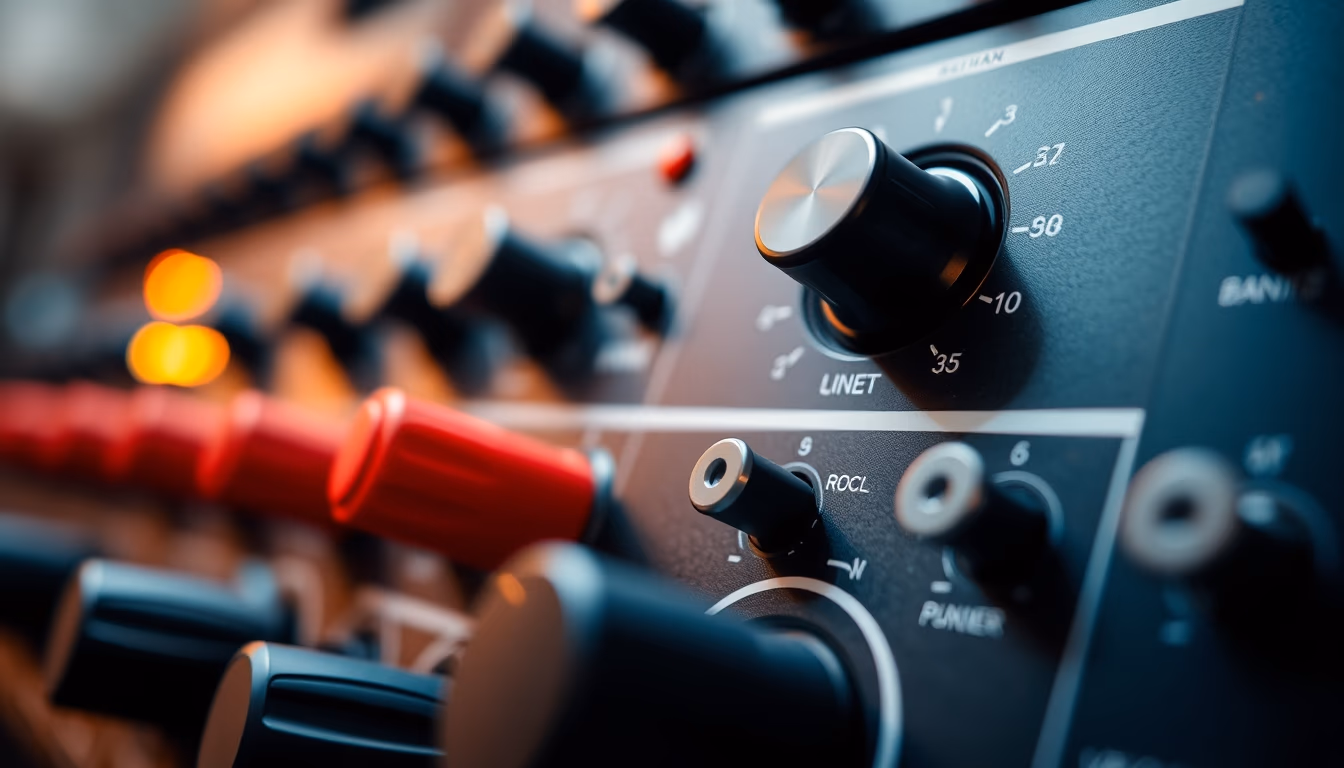 audio interface knobs in editorial style