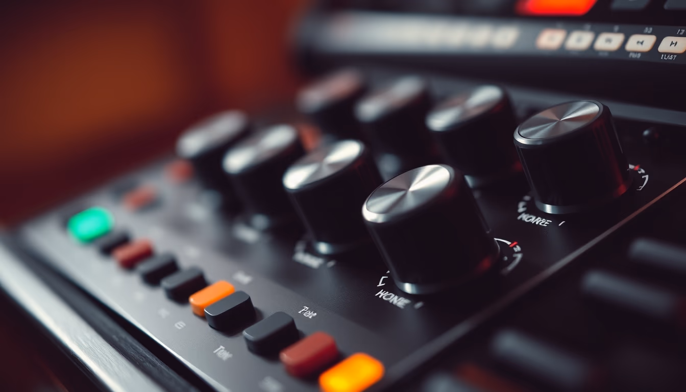 audio interface knobs in editorial style