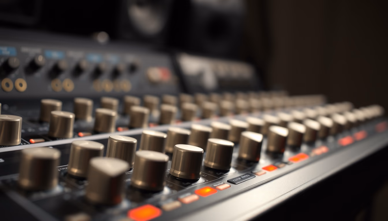 audio interface knobs in editorial style