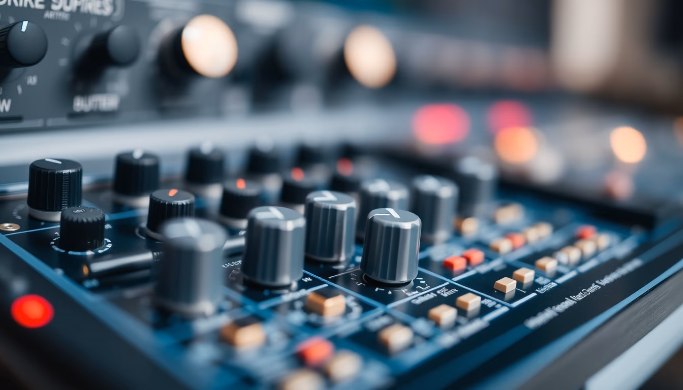 audio interface knobs in editorial style