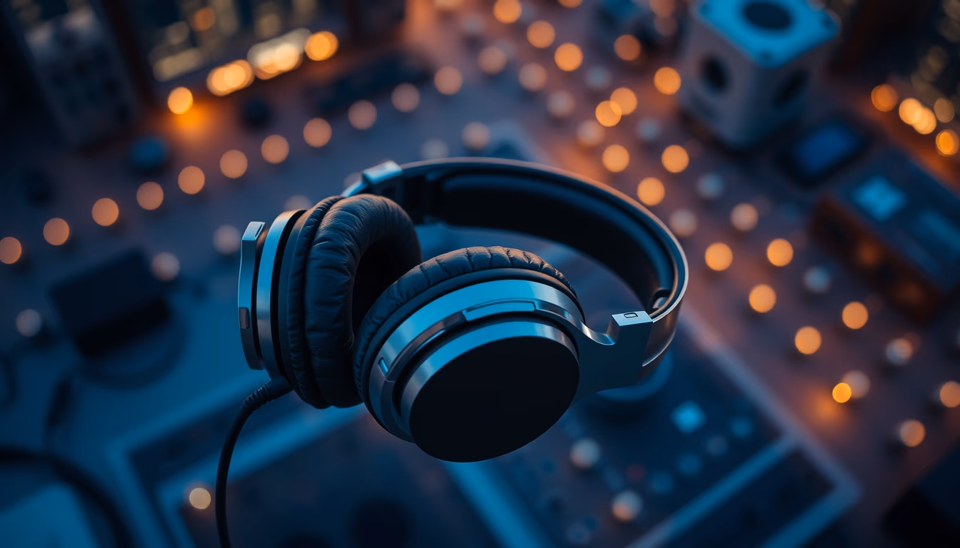 audiophile headphones planar in editorial style