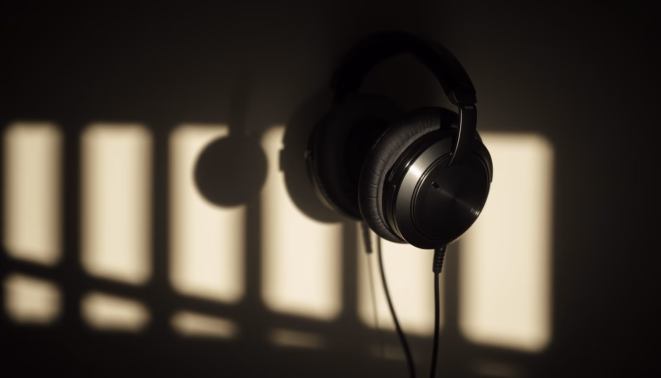 audiophile headphones planar in editorial style