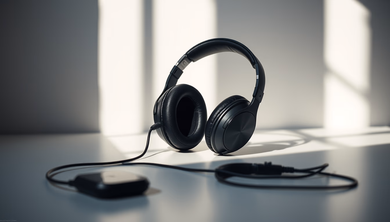 audiophile headphones planar in editorial style