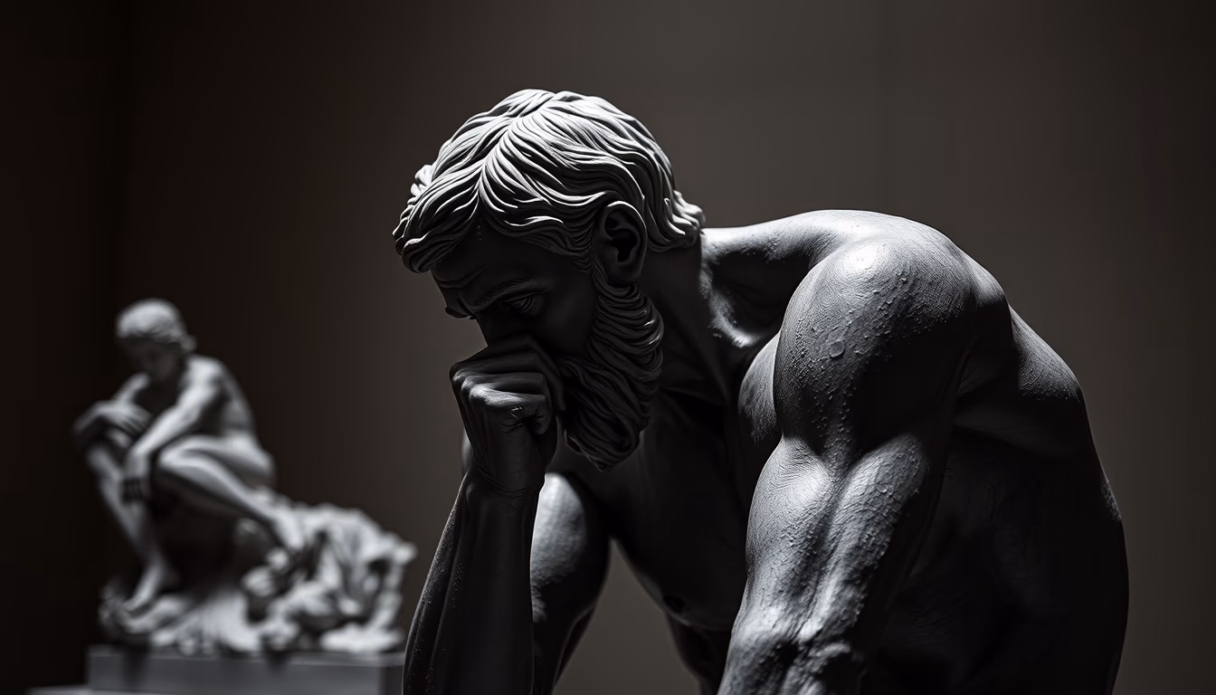 auguste rodin sculptures in editorial style