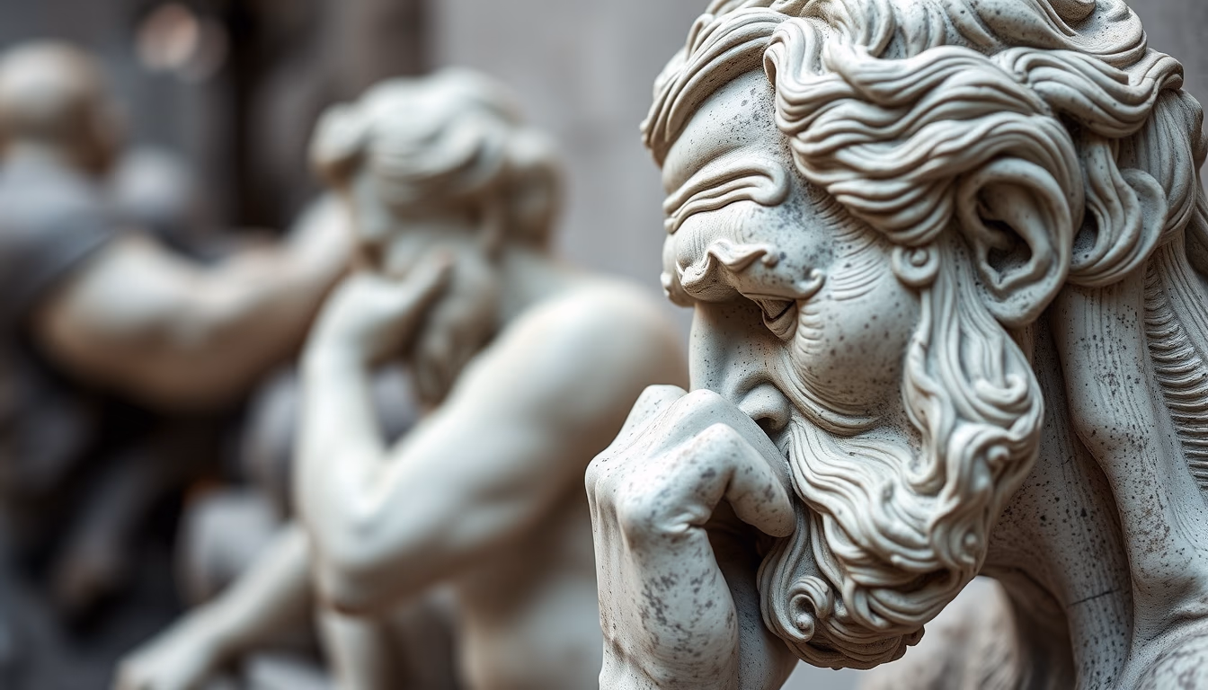 auguste rodin sculptures in editorial style