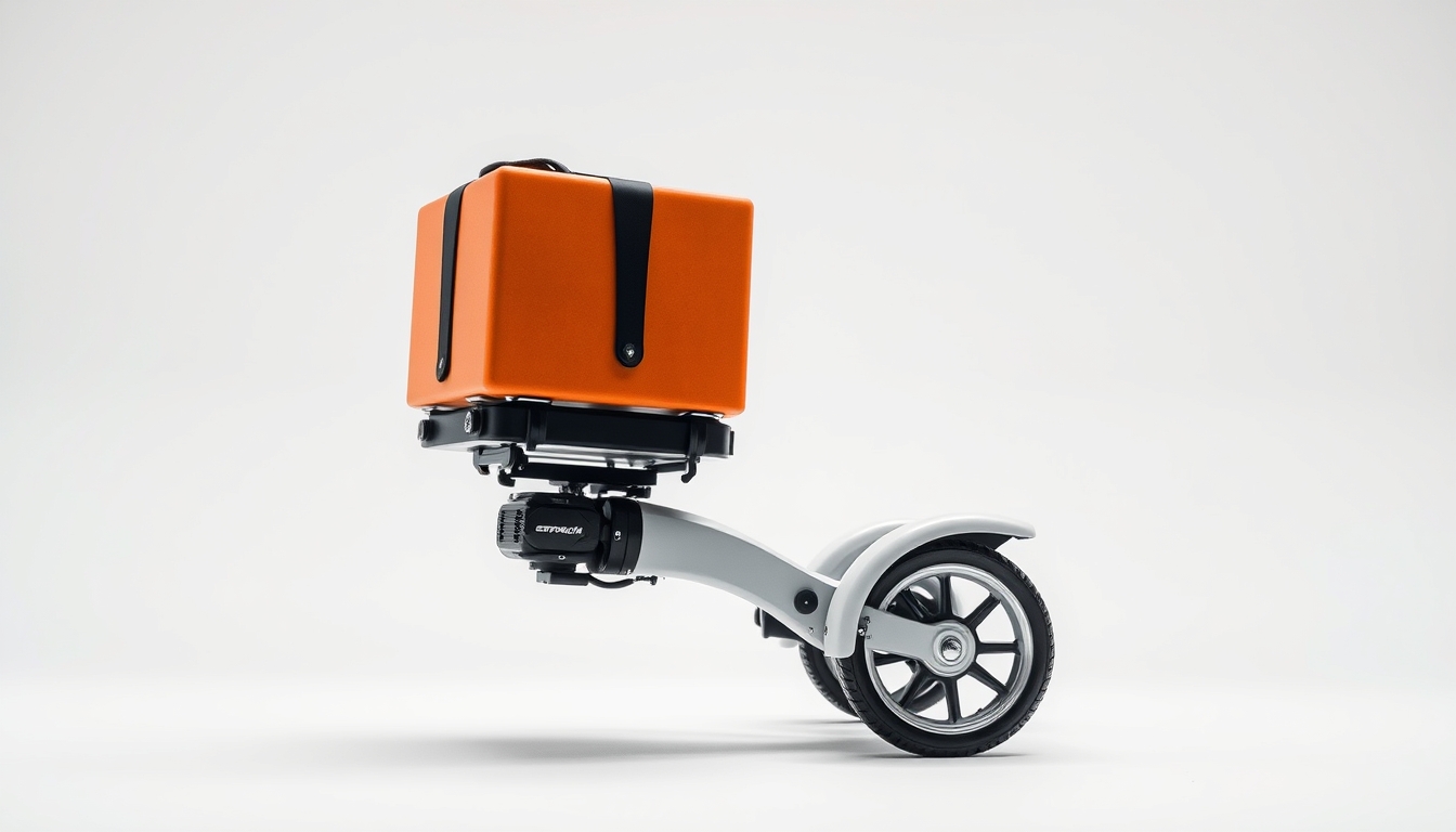 autonomous delivery robot in editorial style