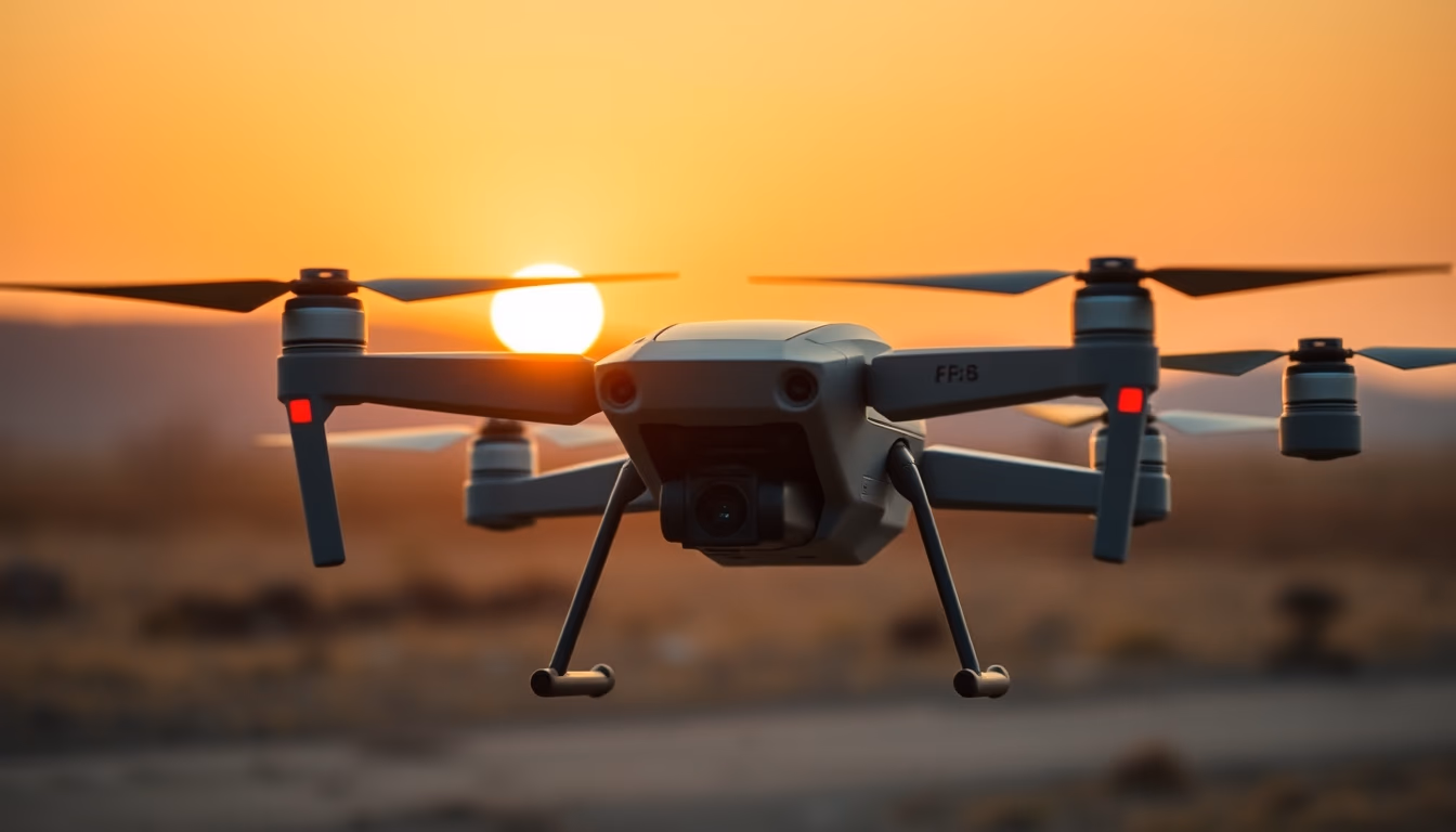 autonomous drone military in editorial style