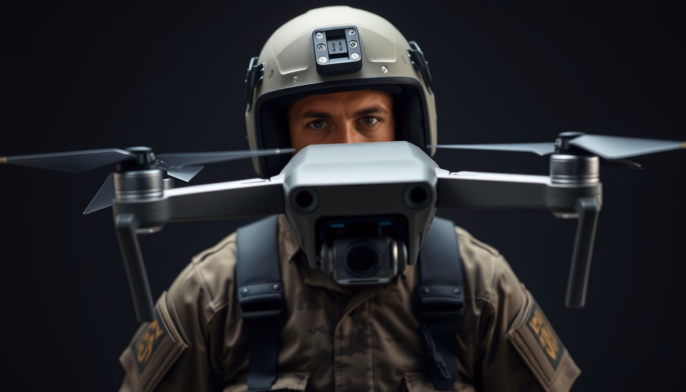 autonomous drone military in editorial style