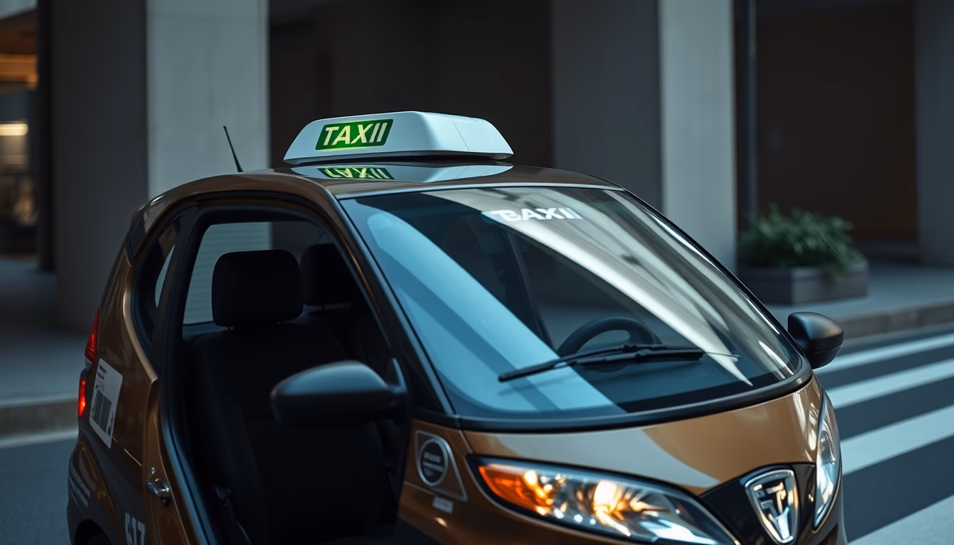 autonomous taxi modern in editorial style