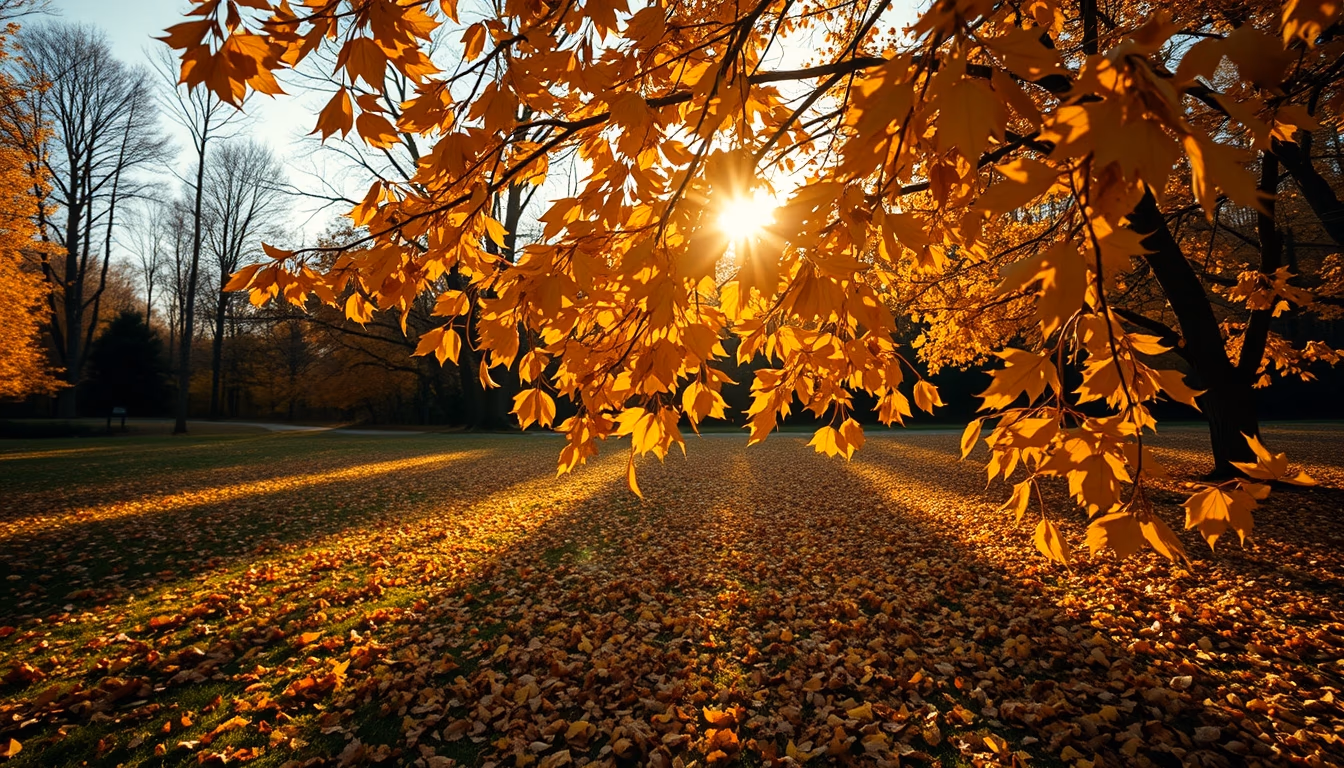 autumn leaves falling in editorial style