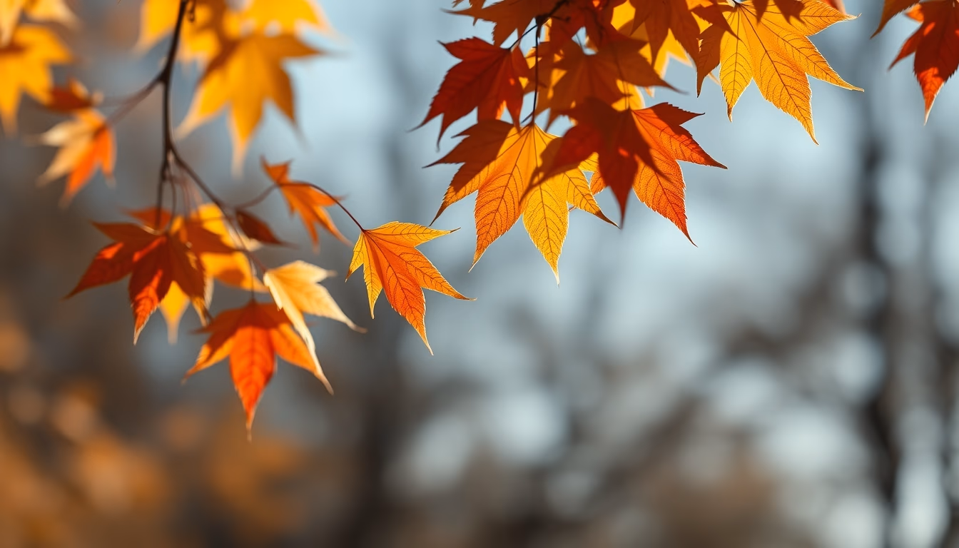 autumn leaves falling in editorial style