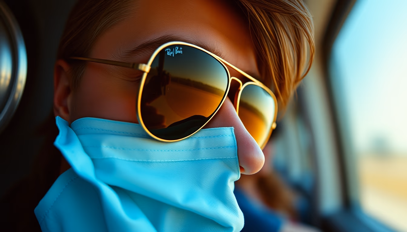 aviator gold ray ban in editorial style