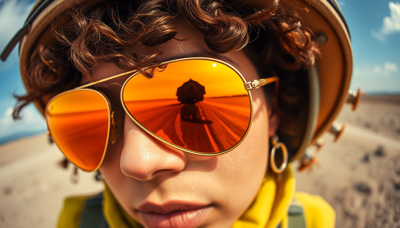 aviator gold ray ban in editorial style