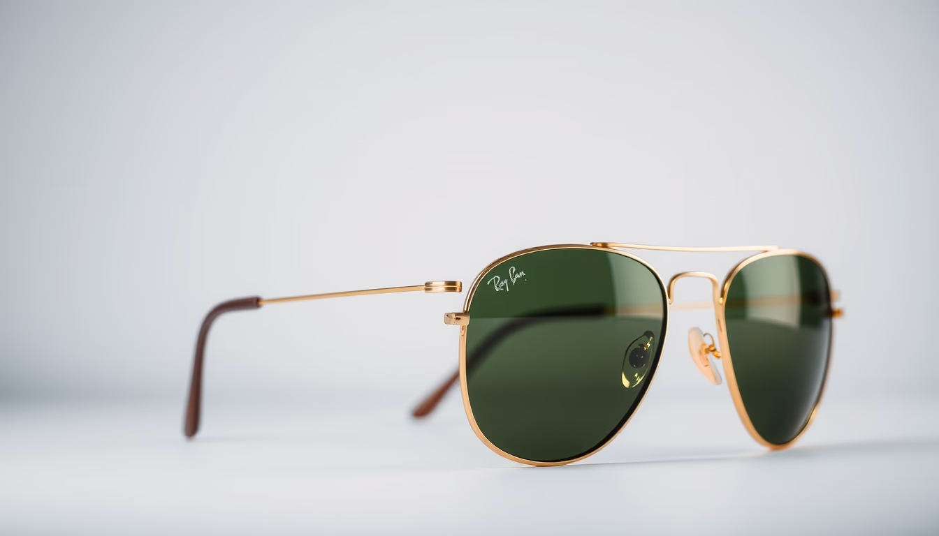 aviator gold ray ban in editorial style