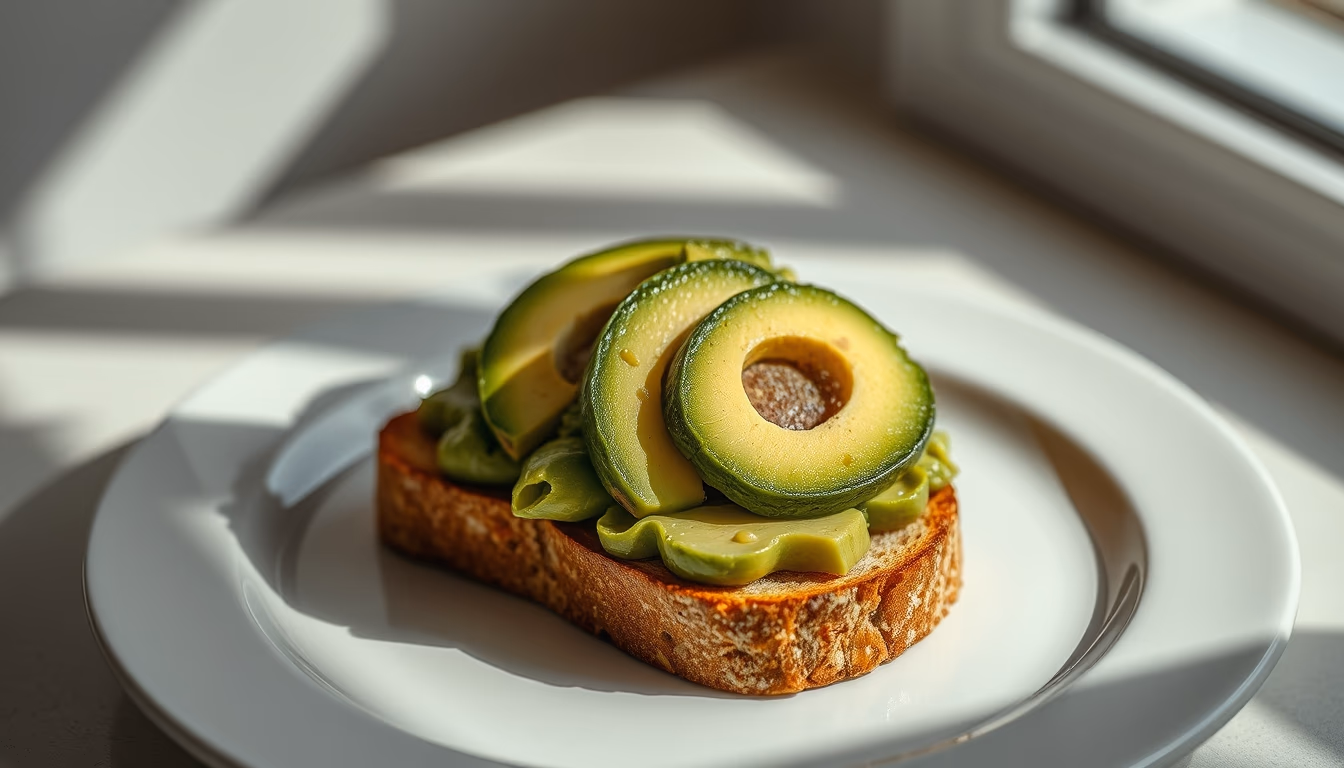 avocado toast minimalist in editorial style