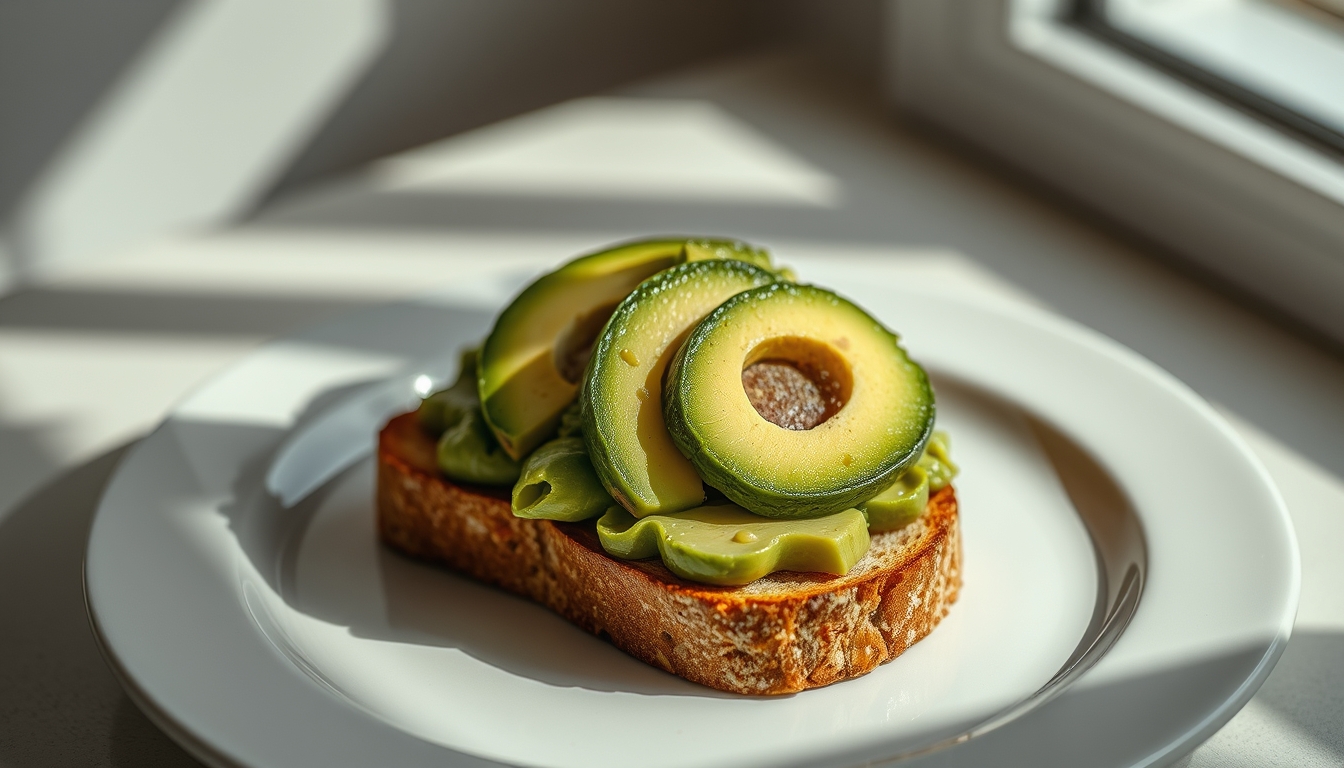 avocado toast minimalist in editorial style