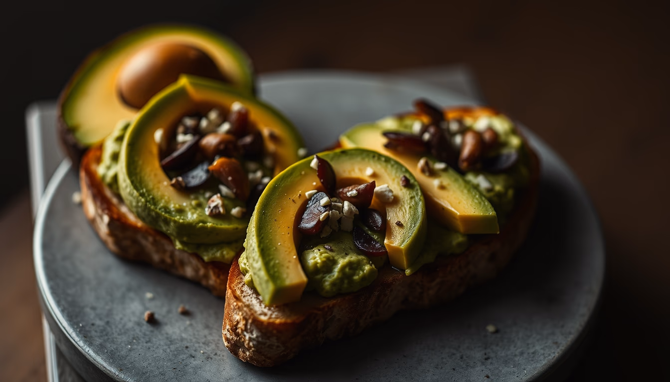 avocado toast minimalist in editorial style