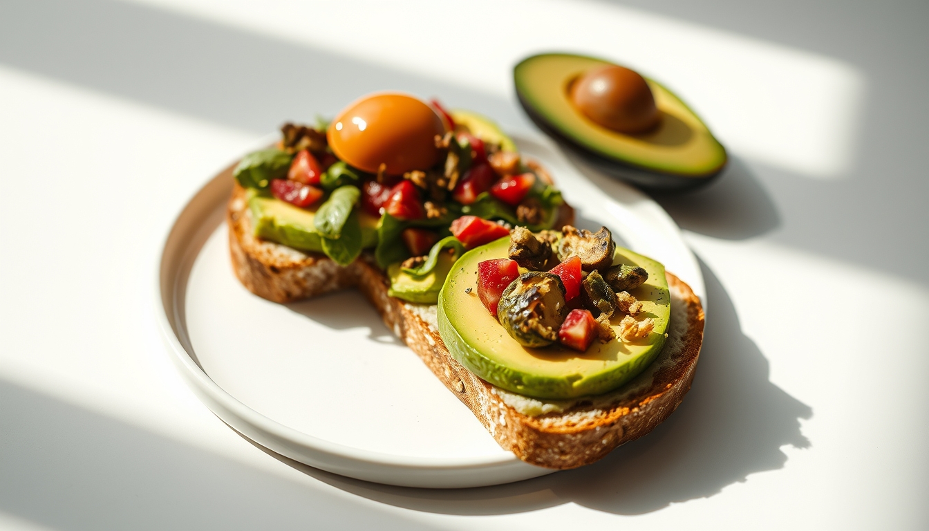 avocado toast minimalist in editorial style