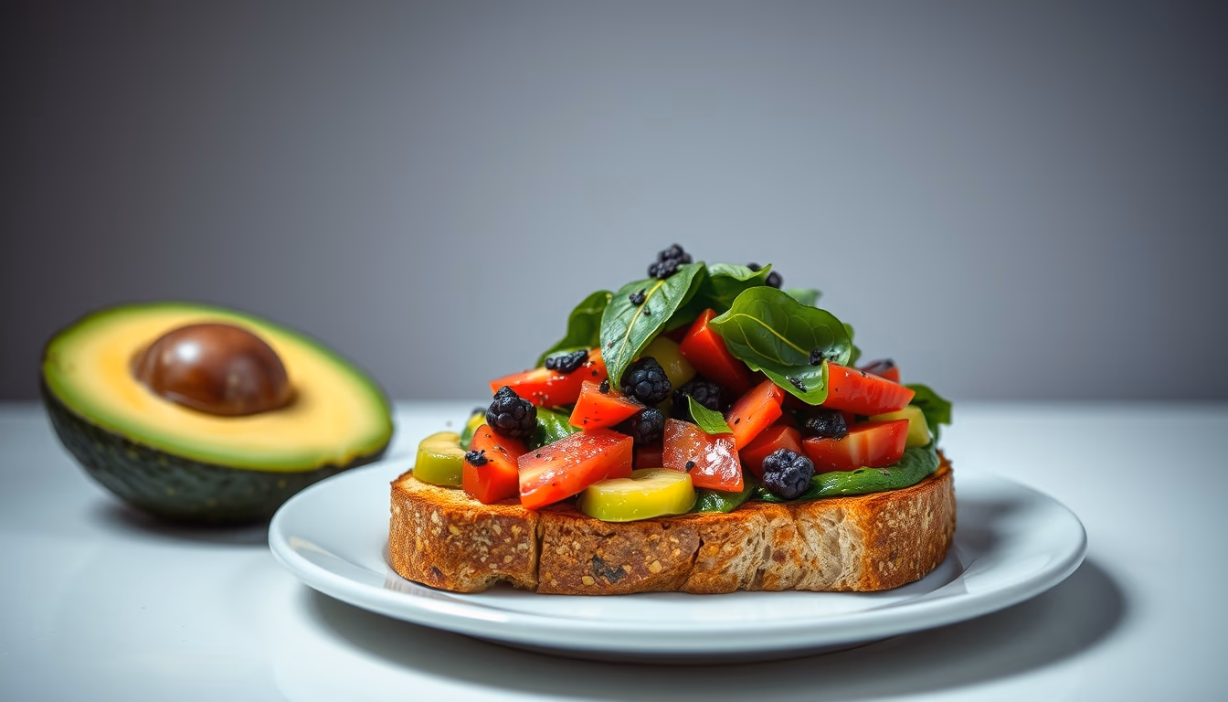 avocado toast minimalist in editorial style