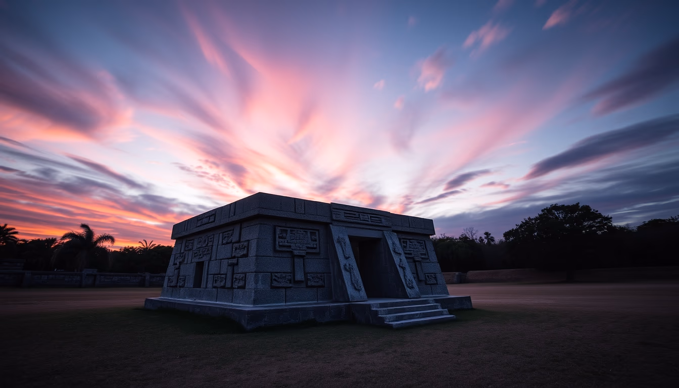 aztec calendar stone in editorial style