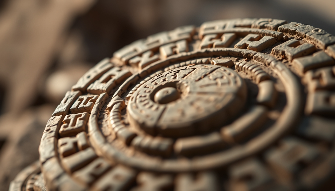 aztec calendar stone in editorial style