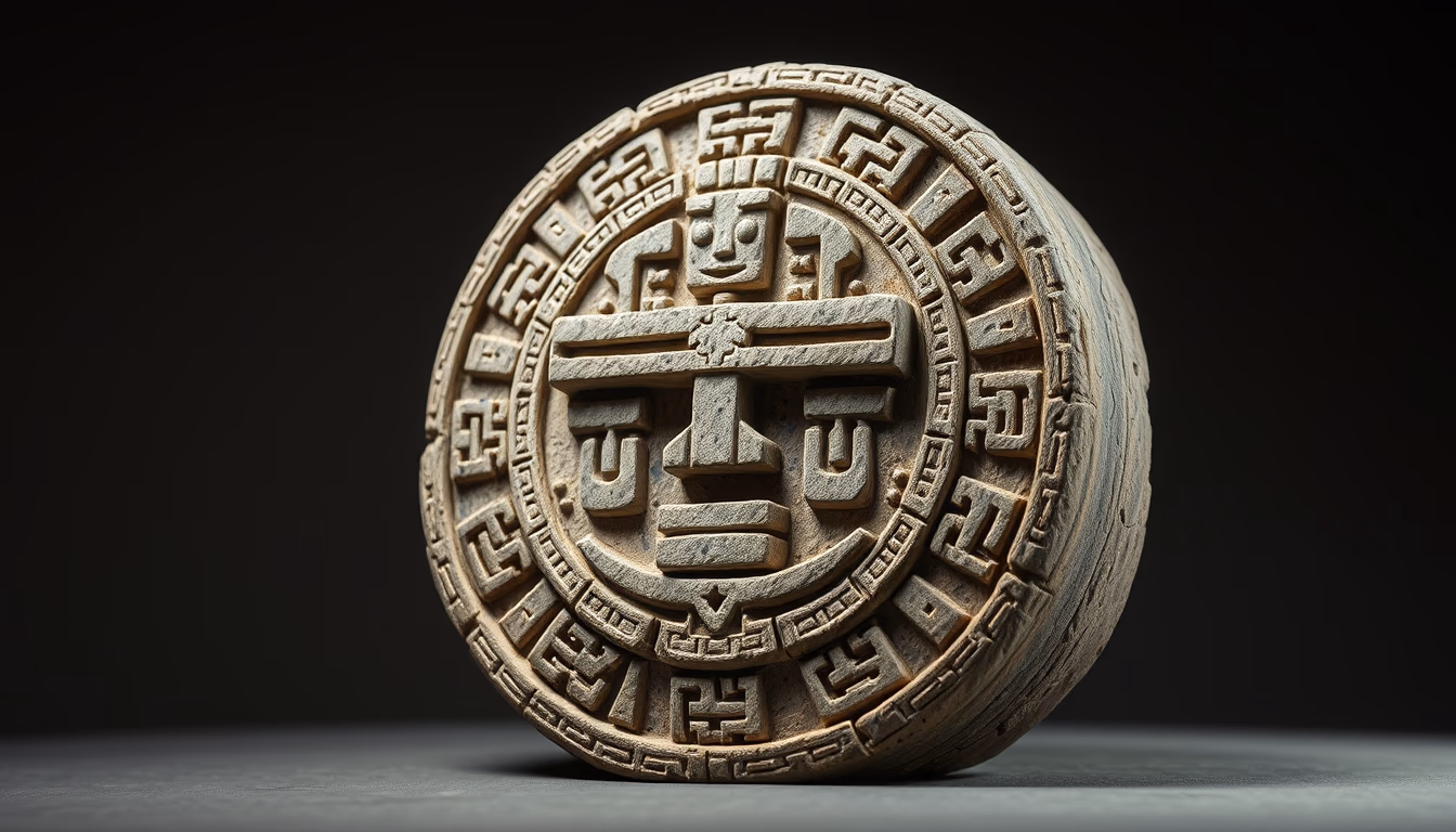 aztec calendar stone in editorial style