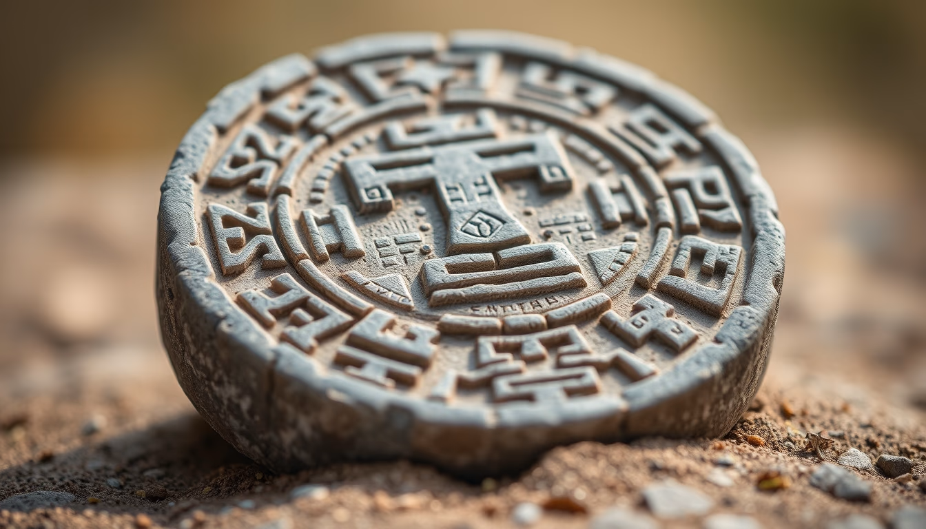 aztec calendar stone in editorial style