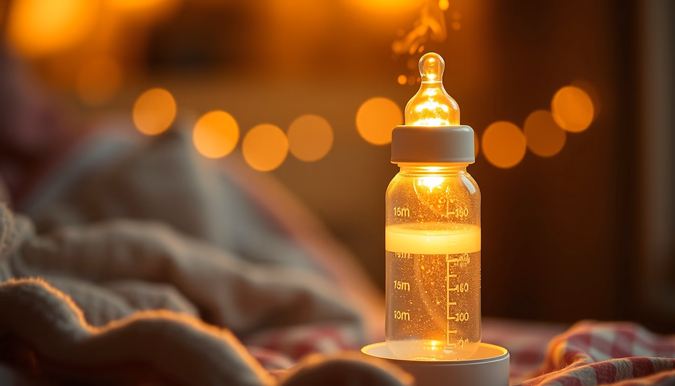 baby bottle warmer in editorial style