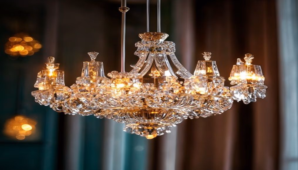 Baccarat zenith chandelier crystal em fotografia editorial de luxo