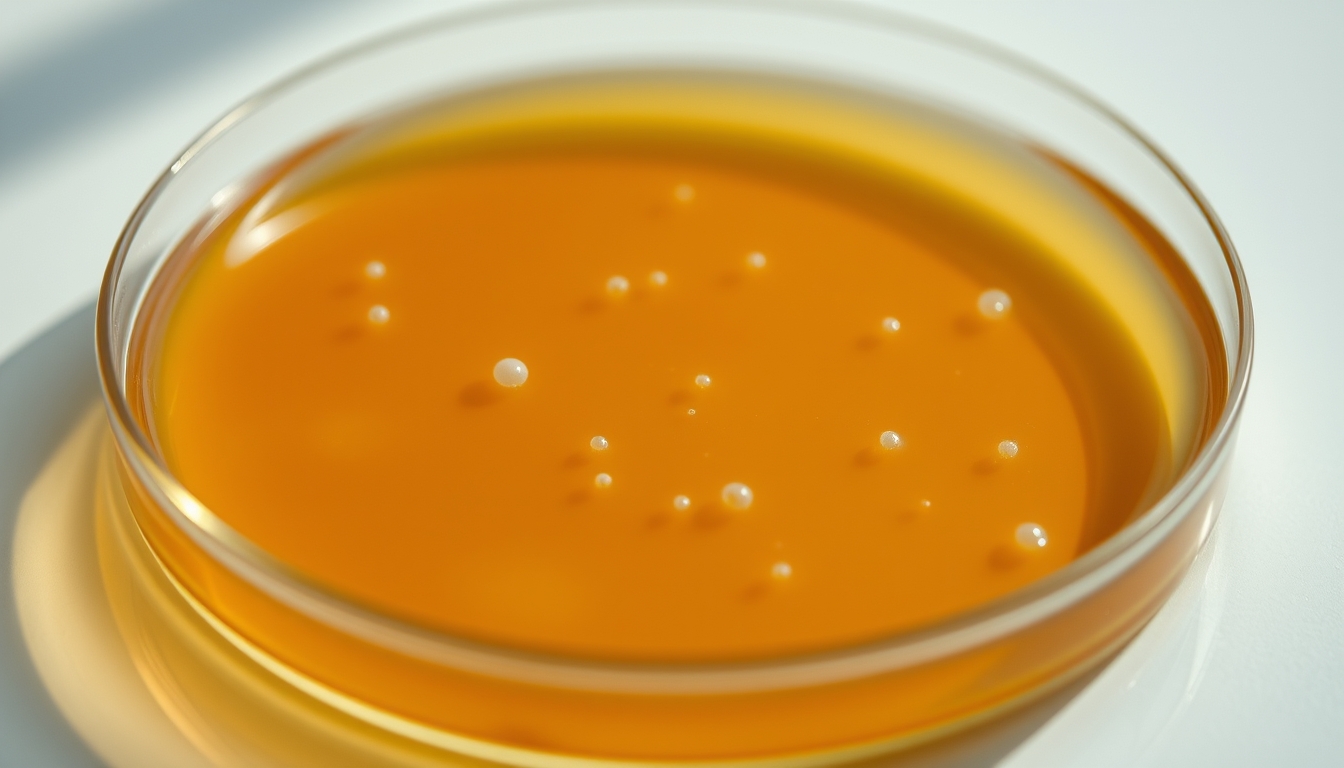 bacterial colony petri dish in editorial style