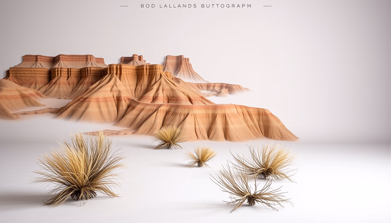 badlands south dakota in editorial style