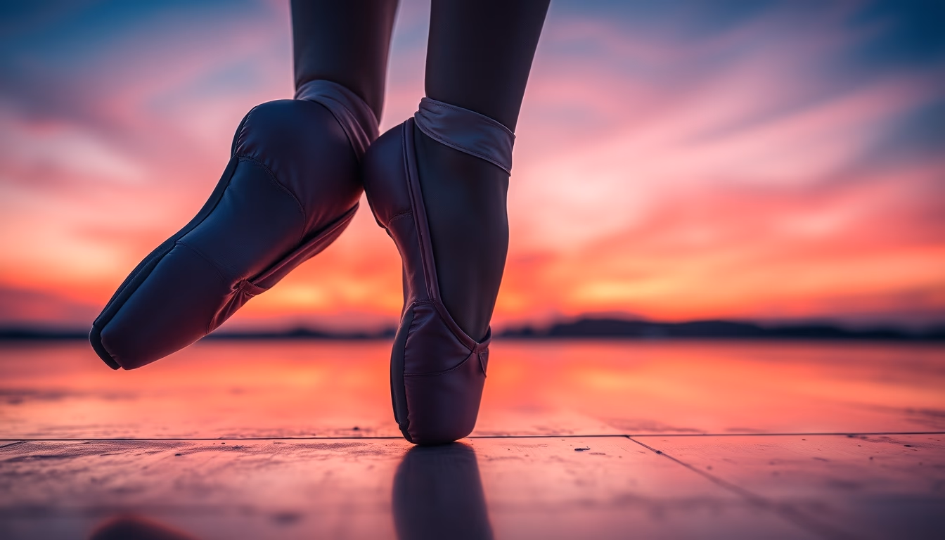 ballet shoes pointe pink in editorial style