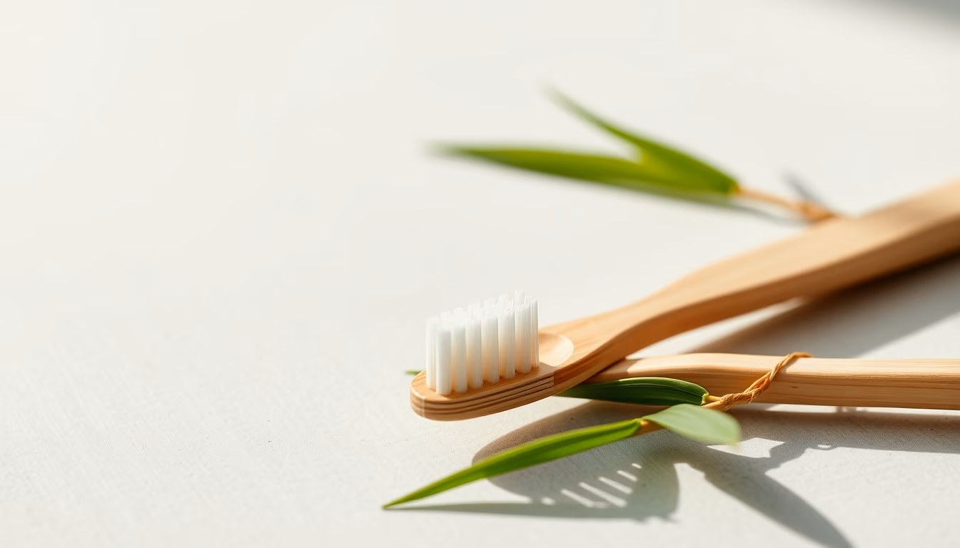 bamboo toothbrush eco in editorial style