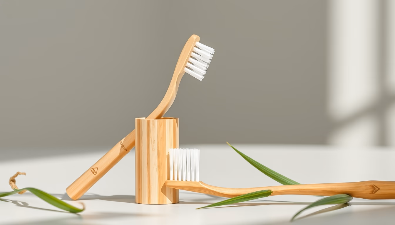 bamboo toothbrush eco in editorial style