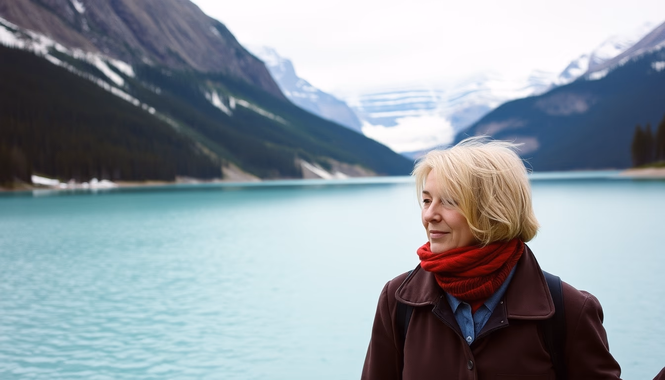 banff lake louise in editorial style