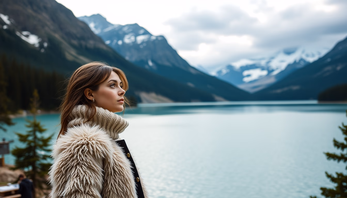 banff lake louise in editorial style