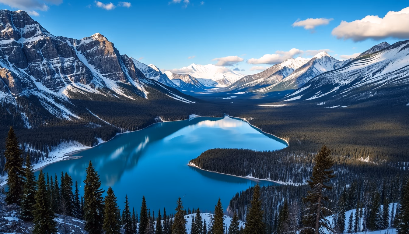 banff lake louise in editorial style
