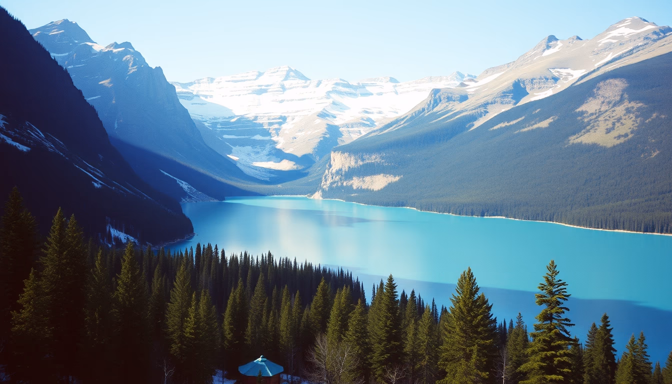 banff lake louise in editorial style