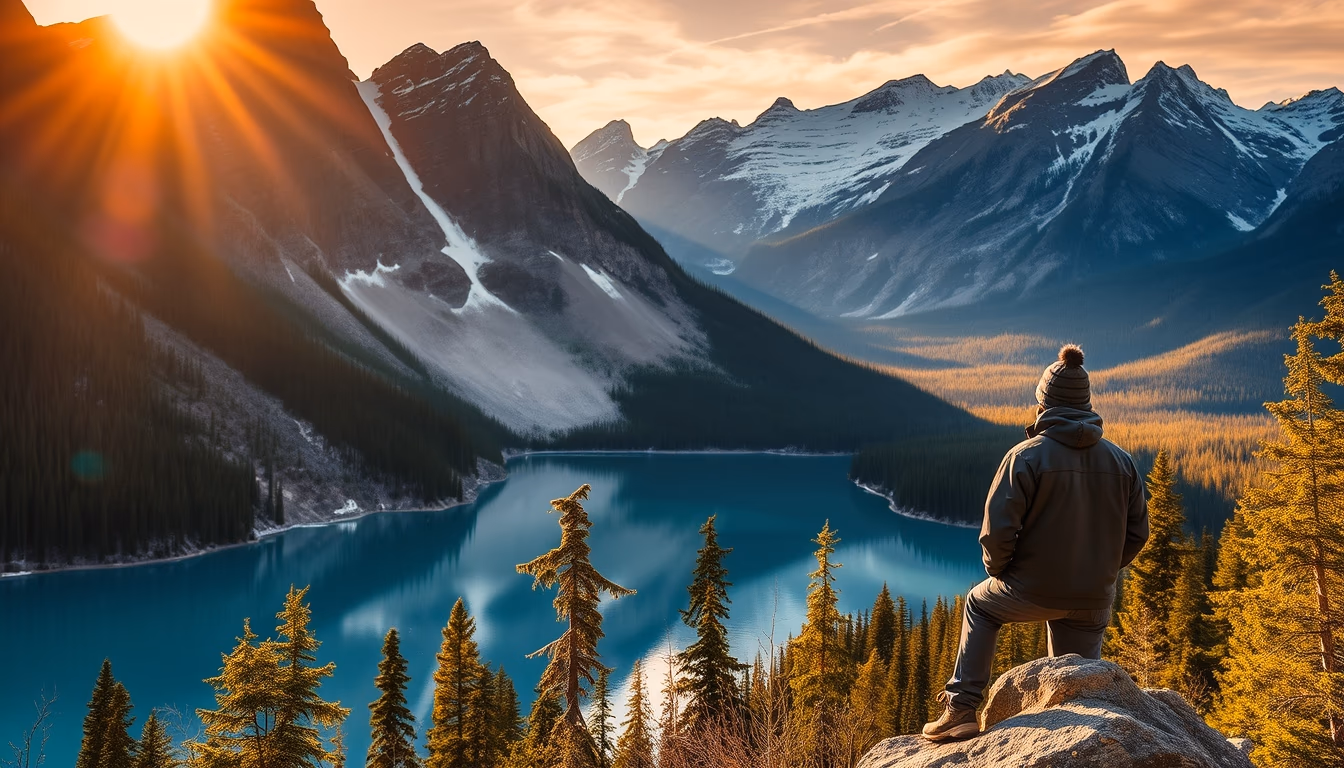 banff lake louise in editorial style