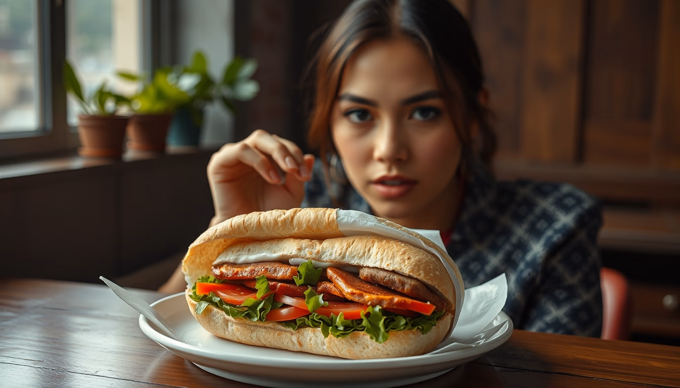 banh mi sandwich in editorial style