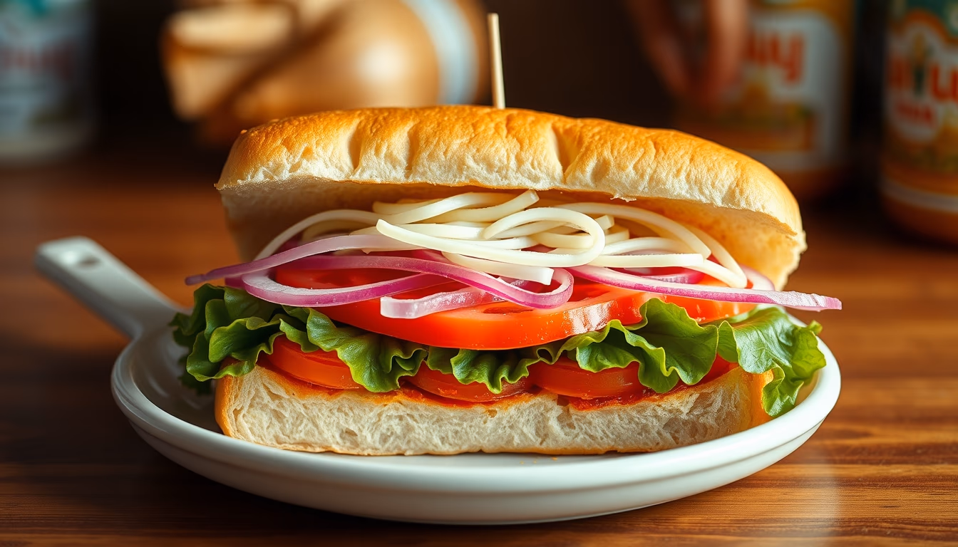 banh mi sandwich in editorial style