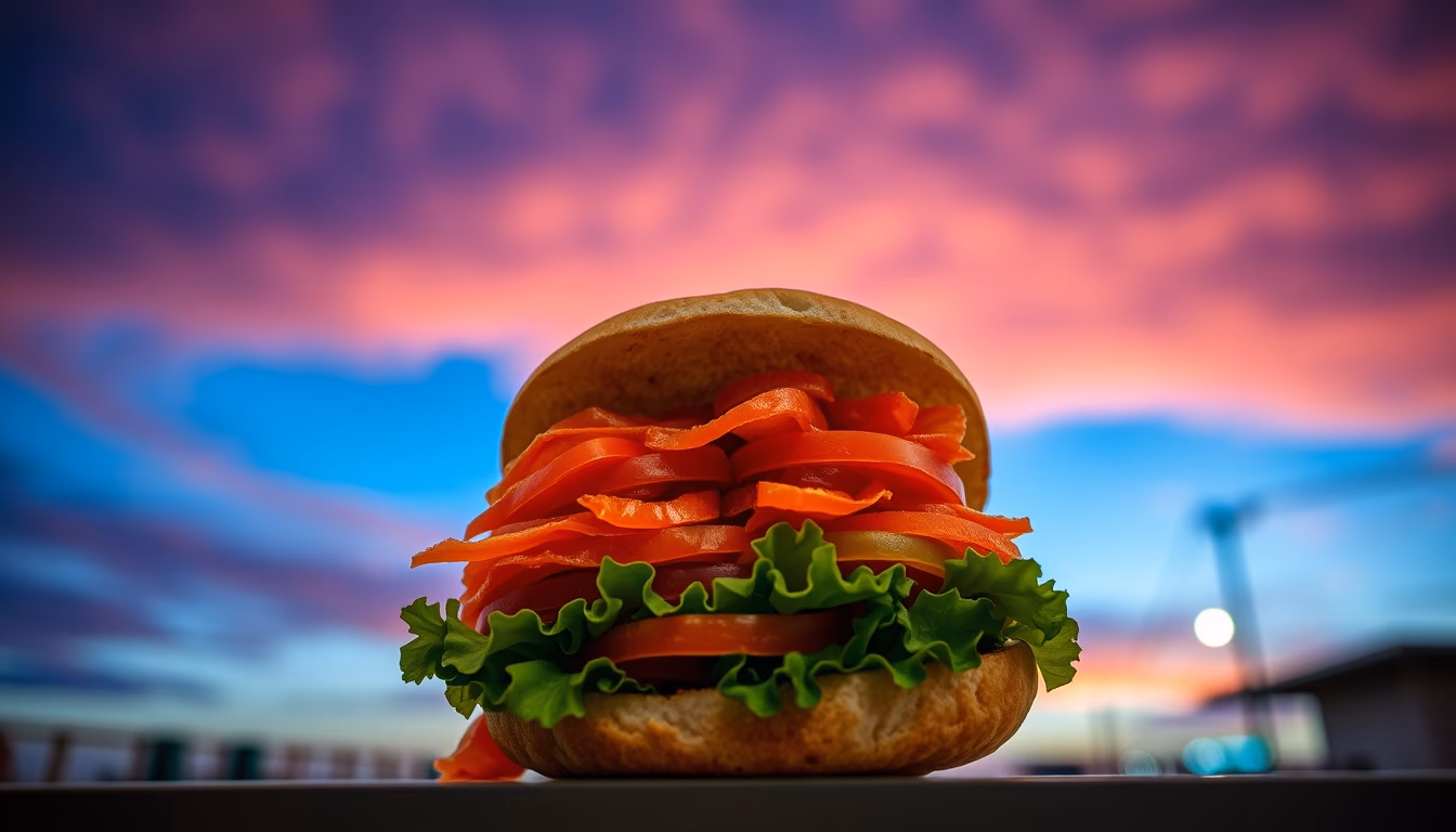 banh mi sandwich in editorial style