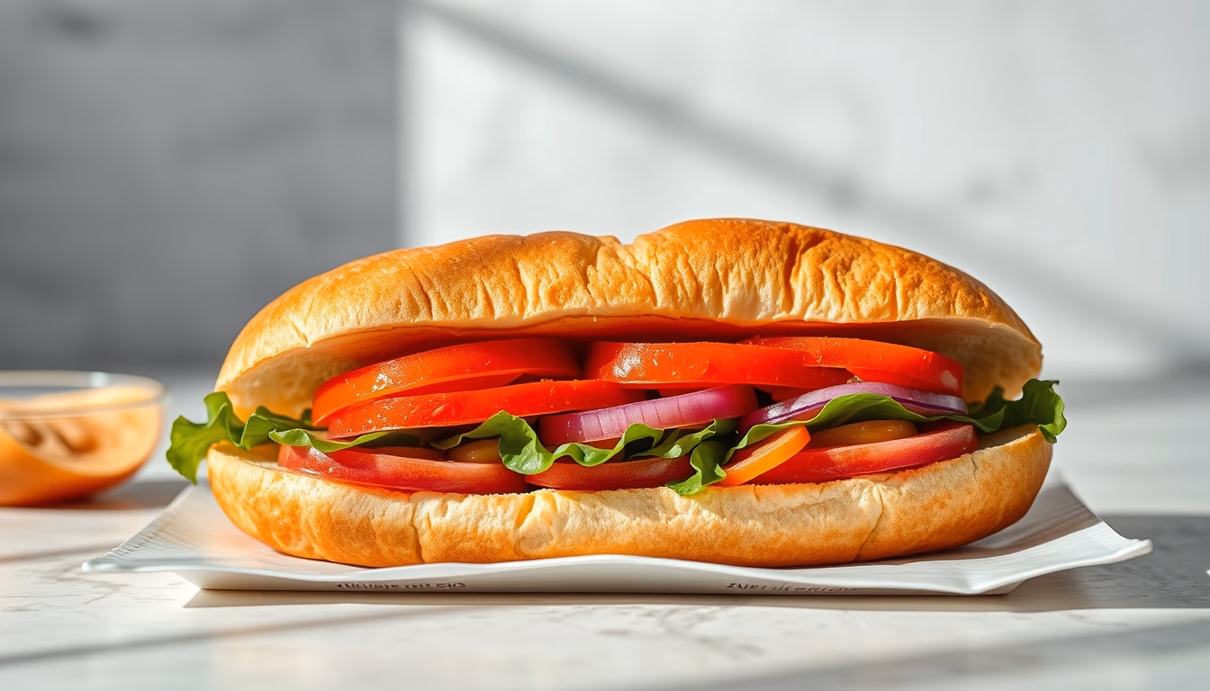 banh mi sandwich in editorial style