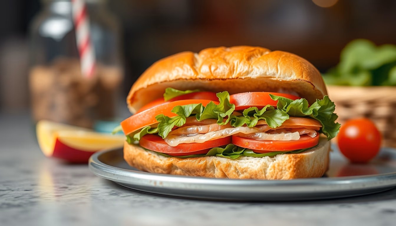 banh mi sandwich in editorial style