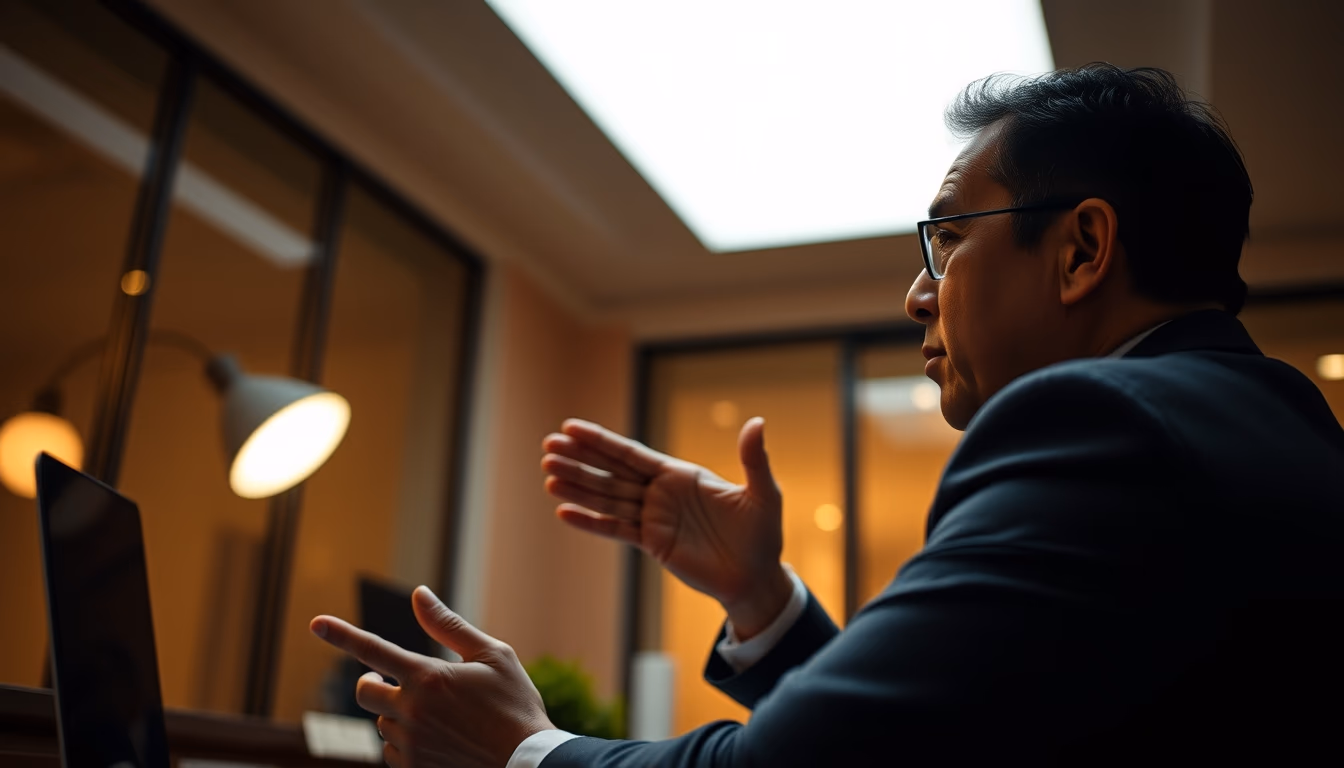 banker explaining interest rate to a client in editorial style